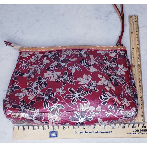 NWT CAVALCANTI Collection Italian Large Floral Clutch Wristlet Handbag Purse Red - Picture 12 of 16